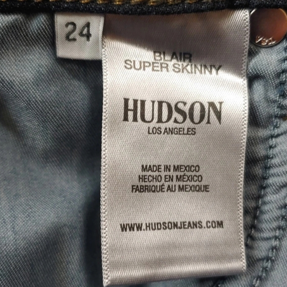Hudson Blair Super Skinny Jeans Woman 24 High Rise Dark Blue Stretch Denim Nwt - Picture 5 of 10